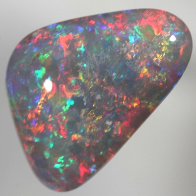 SOLID SEMI BLACK OPAL Very bright top quality opal, Floral Harlequin pattern SEE VIDEO